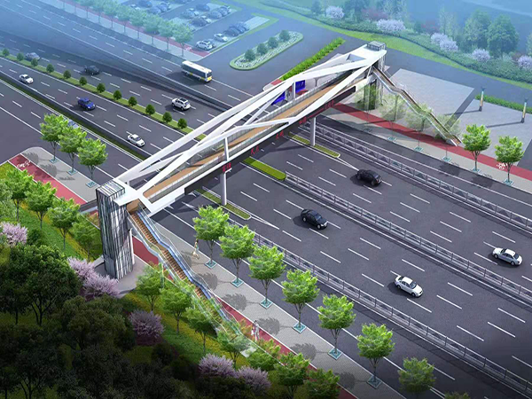 潍坊市市区主干道地标工程--过街天桥